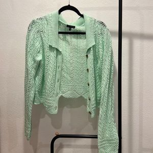 EVER AFTER mint crochet sweater